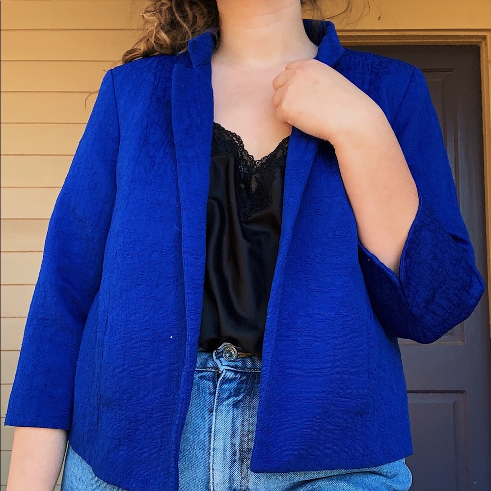 Blue Cropped Blazer